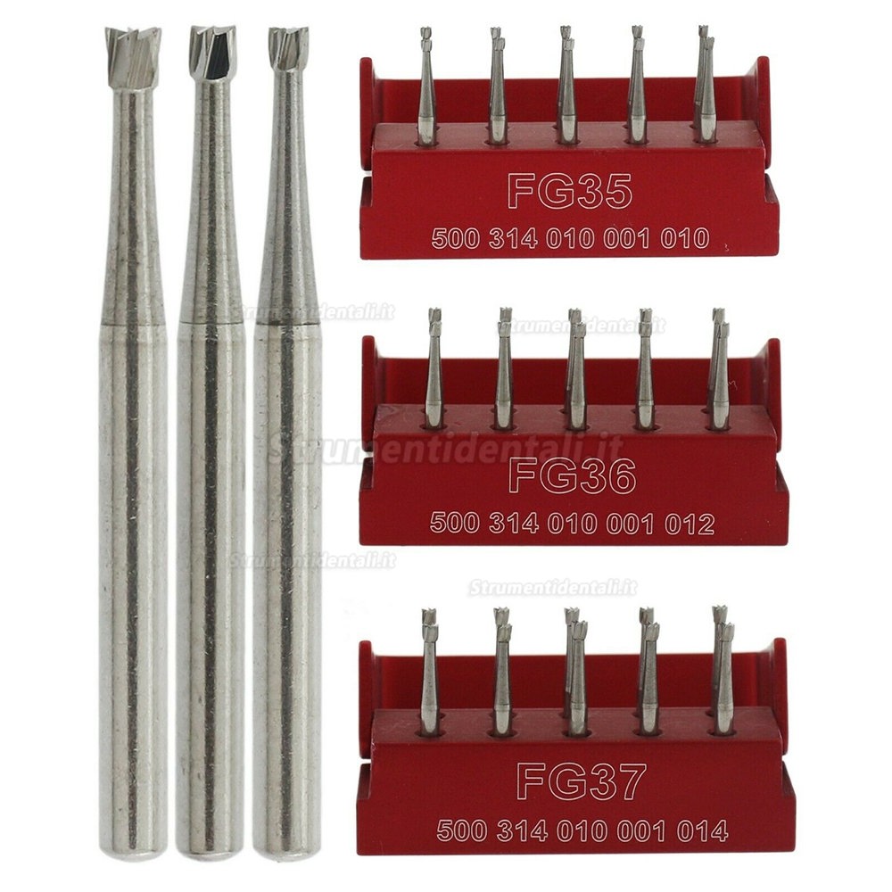 10 Pezzi SBT FG 35 36 37 fresa carburo di tungsteno a cono rovesciato dentale 1,6 mm